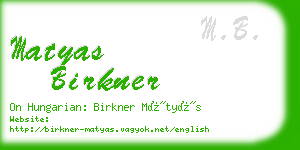 matyas birkner business card